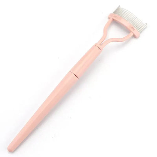 Foldable Steel Pin Eyelash Comb Portable Steel Tooth Eyebrow Brush